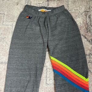Aviator nation neon chevron stripe sweatpants